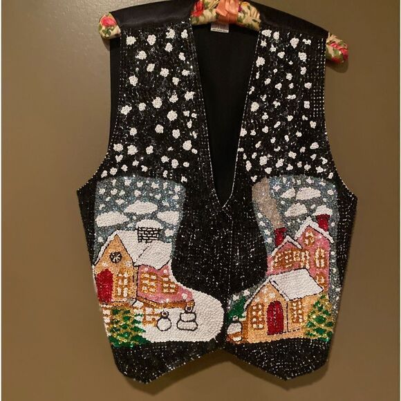 Bali Gem Sequence Christmas Vest - Picture 2 of 10